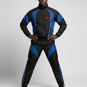 Ensemble veste zippée et jogging surdimensionnés en nylon 100% avec logo sérigraphié personnalisé Combinaison de sport légère à empiècements coupe-vent - Product Image 3