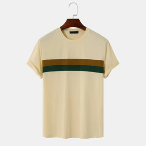 Camisetas de Verano para Hombre, Estilo Nuevo, Manga Corta, 100% Algodón, Logotipo Frontal, Tejido de Punto, Casual, Transpirable, Ajuste Holgado para Adultos - Product Image 1