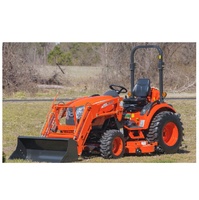Compre este tractor cortacésped KIOTI MINI con tracción en las 4 ruedas y un motor diésel de 3 cilindros más transmisión hidrostática de doble pedal