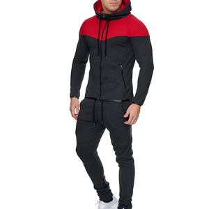 ชุดกีฬาผ้าฟลีซสองชิ้นสำหรับผู้ชายชุดวอร์มลำลองผ้าคอตตอนสีพื้นระบายอากาศได้ดีน้ำหนักเบาปรับแต่งได้ - Product Image 4