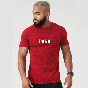 เสื้อยืดทรงสลิมฟิตสำหรับผู้ชายวัสดุถักผ้าฝ้ายสีทึบออกแบบโลโก้ได้ตามต้องการ - Product Image 2