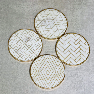 Ensemble de sous-verres en marbre et Kayampura de conception naturelle en forme de coeur Lot de 4 tapis et tampons pour la maison et le bureau de l'hôtel Option - Product Image 5