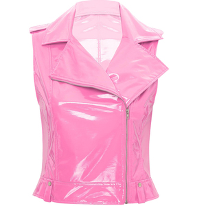 Chaleco acolchado sin mangas de alta calidad para mujer, cuello levantado, cierre de cremallera, carcasa de cuero genuino, logotipo personalizado, Algodón ligero - Product Image 3