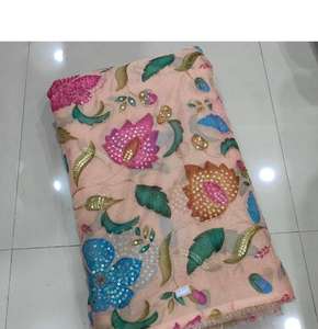 Tissu brodé lourd en soie Taby respirant, teint, à motifs floraux et feuilles, idéal pour la mode de boutique et les textiles de maison – Vente chaude - Product Image 3