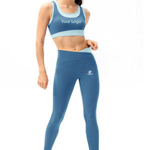 Combinaison de yoga deux pièces de grande taille pour femmes, ensembles de soutien-gorge de sport et leggings taille haute, ensemble de 2 pièces, tenues d'entraînement - Product Image 1