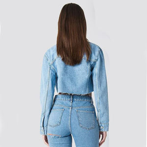 OEM Veste en jean élégante pour femmes avec col rabattu Veste en jean décontractée à manches longues Offre Spéciale - Product Image 2