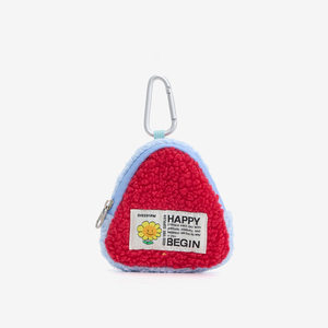 Lambswool Zipper Closure Lightweight 40G <b>Mini</b> Portable Triangle Coin <b>Pouch</b> Customized Color Unisex Fashion Design Custom Logo - Product Image 1