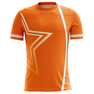 Camiseta de fútbol de secado rápido para hombre OEM/ODM 100% poliéster ligero con mangas cortas impresas ropa de fútbol - Product Image 1