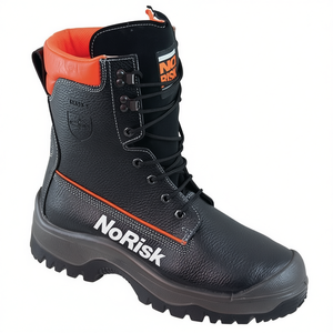 รองเท้าบูทนิรภัยสำหรับงานป่าไม้ NoRisk S3 SRC EN20345/EN17249 สีดำ/ส้ม หนังแท้ ขนาด 46 สำหรับอุปกรณ์เอาตัวรอดกลางแจ้ง - Product Image 2