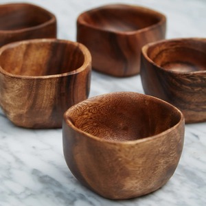 Bol en bois d'acacia massif ensemble de service de dîner bols en bois durable de bonne qualité vaisselle - Product Image 4