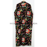 Robe de chambre longue confortable à col en V, imprimé floral numérique fait main, kimono pour femme à manches longues, tenue de nuit estivale