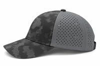 Casquette de baseball unisexe léopard camouflage sportive à 6 panneaux perforée au laser, séchage rapide, respirante, légère, pour course en extérieur et golf