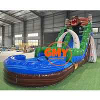 Toboggan aquatique gonflable géant pour adultes en PVC de 18 oz pour l'extérieur avec piscine amovible et souffleur pour les fêtes d'enfants dans la cour