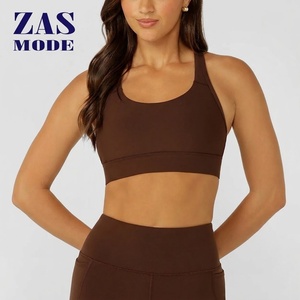 สปอร์ตบราแบบใหม่ เนื้อผ้านุ่มสบายสำหรับผู้หญิง ทรง Racerback เหมาะสำหรับโยคะ ป้องกันการเกิดขุย ใช้สำหรับออกกำลังกายและฟิตเนส - Product Image 1