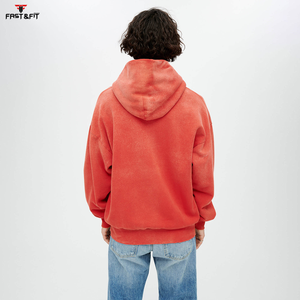 Venta caliente personalizado peso pesado gota hombro pulóver 100% algodón térmico Sudadera con capucha para hombres bordado lavado sudaderas con capucha - Product Image 2