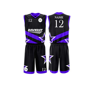 Ensemble de maillot de basket-ball personnalisé, maillot et short en polyester respirant à séchage rapide, vêtements de sport d'équipe pour hommes, femmes et jeunes - Product Image 3