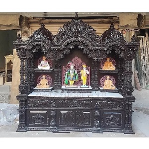 Mandir de prière en teck sculpté à la main - Taille personnalisée - Style moderne - Décoration d'intérieur - Product Image 1