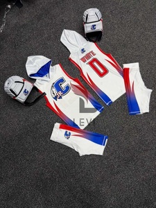 Uniforme de football 7 sur 7 personnalisé avec nom et logo de l'équipe, position, uniforme en maille polyester respirante pour hommes avec casque - Product Image 4