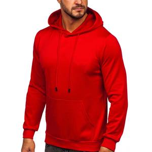 100% Cotton Adult <b>Men</b> Solid Full Pullovers Hoodies for Man Classic Cotton Unisex <b>Sweatshirt</b> <b>Red</b> - Product Image 1