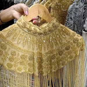 Belle Cape Burlesque Festive Paillettes Perlées Silhouette Droite Taille Naturelle Attache le Cou pour Capes Vêtements de Festival - Product Image 1