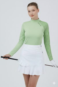 Chemise à col roulé pour femme, coupe ajustée, imprimé floral, tricotée, personnalisable OEM/ODM – Séchage rapide, respirante, anti-plis, manches longues - Product Image 3