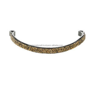 Moulin d'équitation en cuir 2 pièces, de qualité supérieure, bandes avec cristaux, strass et perles décoratifs, vente en gros, fabricant indien - Product Image 5