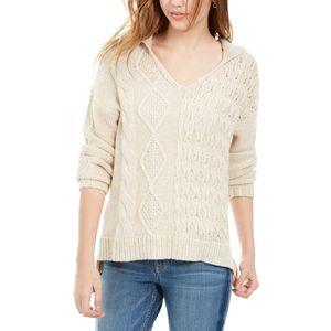 Felpa con Cappuccio Multi-Cucitura per Ragazze American Rag, Beige Kaki, Colletto con Zip, Tessuto Traspirante, Taglia Media, Top Corto 3D - Product Image 1