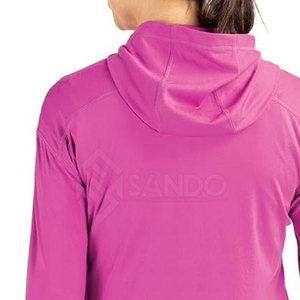 Servicio OEM al por mayor mejor diseño mujeres media cremallera Sudadera con capucha ligera de color sólido mujeres media cremallera Sudadera con capucha - Product Image 6