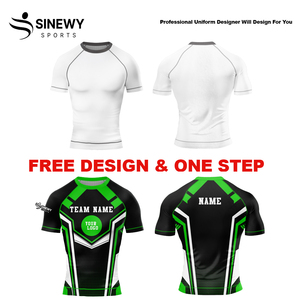 Sublimación personalizada Impreso Cuello Compresión Rash Guard para adultos Hombres Rash Guard Manga larga Transpirable - Product Image 6