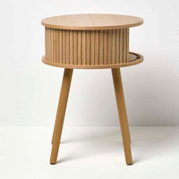 Table de chevet moderne avec rangement en teck massif finition naturelle pour usage intérieur dans les hôtels et les salons