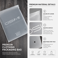 Emballage avec logo personnalisé conception poly emballage en plastique sac givré à fermeture éclair pour vêtements vêtements de marque entreprises