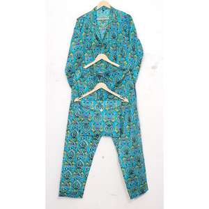 ชุดนอนและกางเกงของผู้หญิง2ชิ้นชุดนอนผ้าฝ้ายพิมพ์ลายชุดเสื้อผ้า100% พรีเมี่ยม - Product Image 2