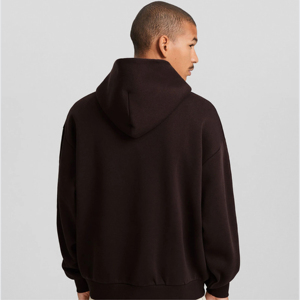 Sweat-shirt pour homme en molleton 100% coton biologique, hiver, uni, à capuche, surdimensionné, avec épaules tombantes, style uni teint et lavé - Product Image 5