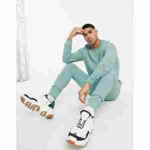 Venta al por mayor de chándal sublimado de color sólido de lana suéter al aire libre chándales de los hombres conjuntos de sudor de los hombres - Product Image 3