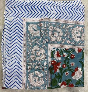 Handmade Indian Large Cotton Scarf <b>Wrap</b> Sarong <b>Shawl</b> 45\" Wide X 76\" Inches Flower Print Bikini Cover Traditional <b>Shawls</b> - Product Image 5