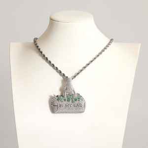 Collar con Colgante de Bolsa de Dinero para Hombre, con Microincrustaciones de Zirconia, Diseño 3D, Joyería para Raperos, Regalo - Product Image 5