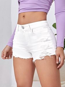 Shorts de Mezclilla de Cintura Alta para Mujer de Alta Calidad, Transpirables, Lavados a la Piedra, para Uso Diario - Product Image 5