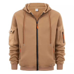Fashion Wear Logo personnalisé Style fermeture éclair sweats à capuche hommes 100% coton plaine fermeture éclair complète sweats à capuche américains pour hommes - Product Image 1