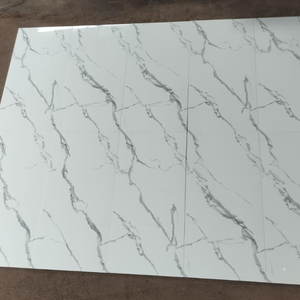 Carreaux de mur en céramique blanc brillant aspect marbre 30x60 cm pour les murs de la salle de bain et de la cuisine - Product Image 3