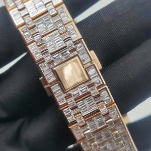 Meilleure vente entièrement coupe baguette personnalisé glacé laboratoire cultivé diamant montre pour hommes Hip Hop diamant bijoux montre cadeau - Product Image 3