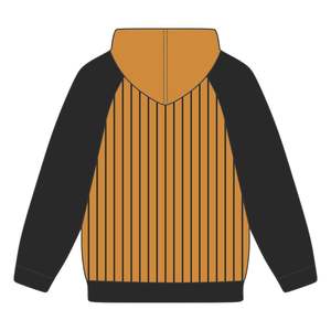 Sweat à capuche Alpha APA brodé Premium Old Gold & Black Raglan Sleeves Pinstripe Design Greek Fraternity Apparel Divine Nine 190X - Product Image 3