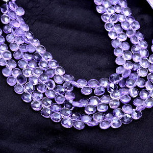 AAA + พลอยอเมทิสต์สีชมพู6มม.-7มม. ลูกปัดหัวใจเจ้าสาวพลอยสังเคราะห์อเมทิสต์ธรรมชาติลูกปัดหลวมสำหรับเครื่องประดับ - Product Image 1