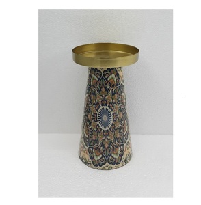 Design classique décalcomanie émail fini maison décorative luxe couleur bougeoir finition en laiton fait à la main personnalisé - Product Image 1