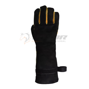 Gants de soudage en cuir épais avec doublure intérieure confortable et longues manchettes conçues pour protéger les mains et les avant-bras des étincelles - Product Image 6