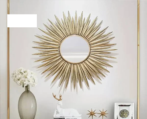 Miroir décoratif côtier ovale mural carré en métal en fer forgé pour la décoration de salon d'hôtel à la maison - Product Image 4