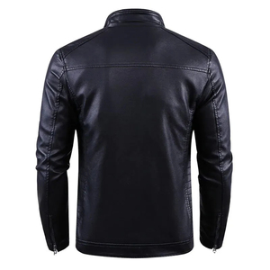 New Arrival Custom Logo Fashionable <b>Canvas</b> Leather <b>Jacket</b> with Stand Collar and Front Logo for <b>Men</b> & Unisex Casual Wear - Product Image 2