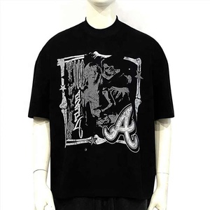 T-shirt à épaules tombantes, OEM, ample, jersey vierge, coton lourd, T-shirt personnalisé, 240 g/m², T-shirt ample et court pour homme - Product Image 1