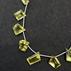 Cuentas de cuarzo facetadas de cuarzo limón de alta calidad, cuentas de cuarzo, hebra de 8 pulgadas, tamaño de 10-15 MM, piedras preciosas al por mayor - Product Image 1