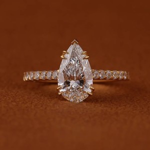 Anillo Cerrado de Plata de Ley S925 para Mujer, Diseño de Ojo de Caballo con Corte de Flor de Hielo, con Incrustaciones de Diamantes en Corte Pera, Joyería Elegante para Propuesta de Matrimonio - Product Image 4