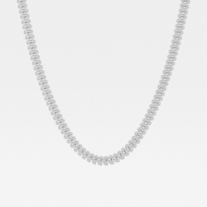 Collar de Tenis de Diamantes de Laboratorio y Oro Blanco Sólido de 18k para Mujer, Joyería de Diamantes de Lujo, Collar con Colgante Personalizado - Product Image 2